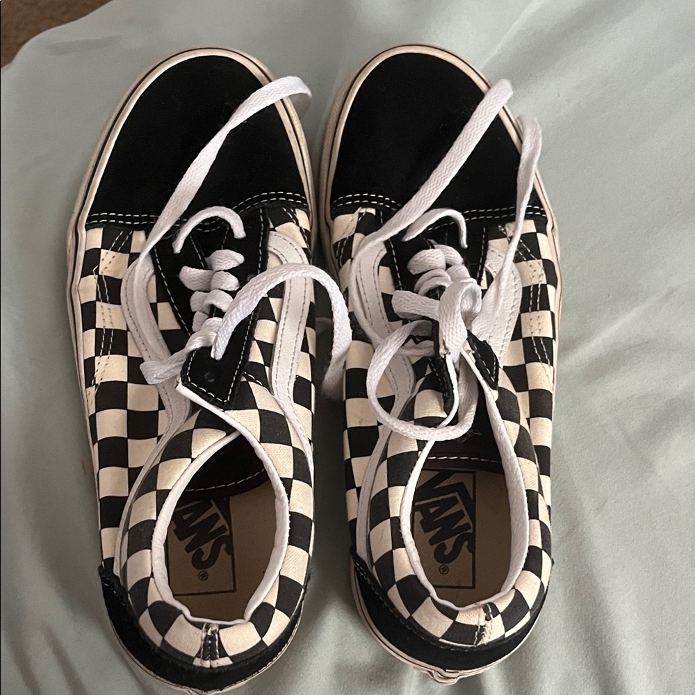 Vans Kids Black and White Checkerboard Sneakers